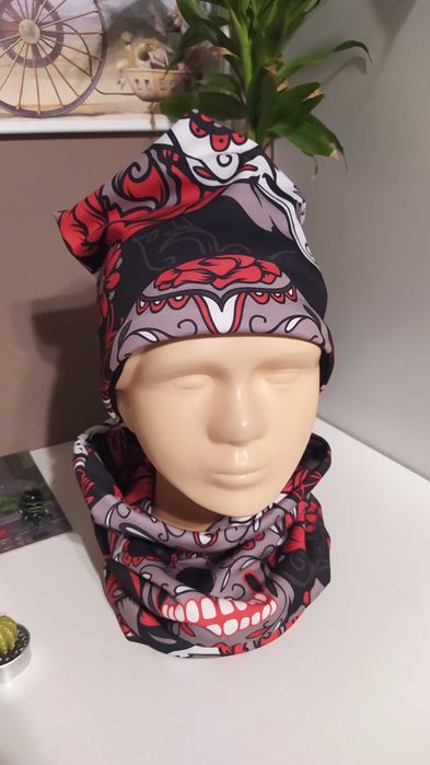 Czapka i komin damski młodzieżowy unisex komplet