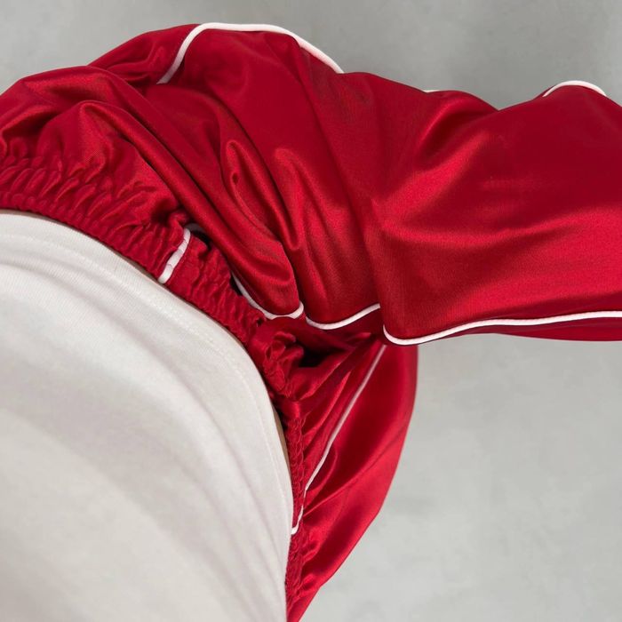 Жіночий спортивний костюм з атласу, оверсайз кофта + широкі штани