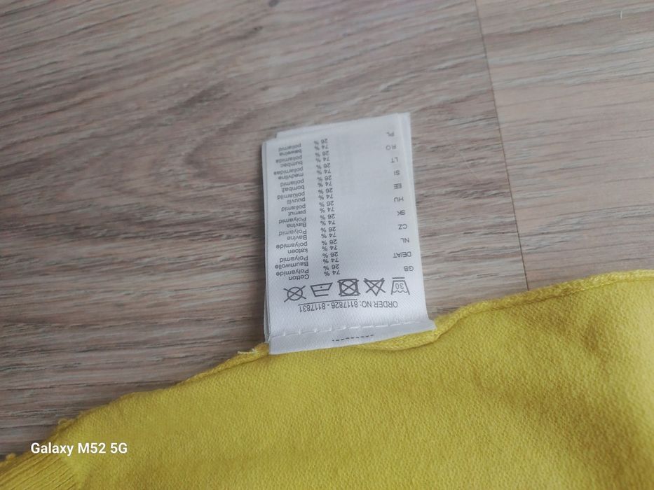 Sweterek rozpinany kolor kanarkowy r.L