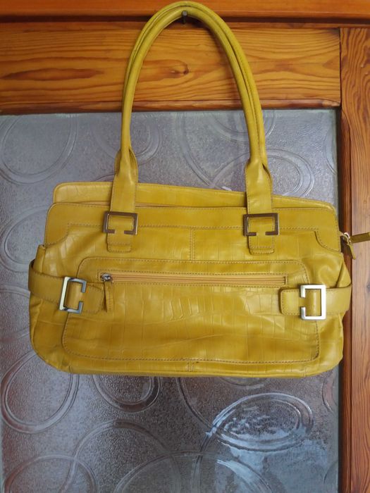 Żółta torba 38 cm x 20 cm stan BDB