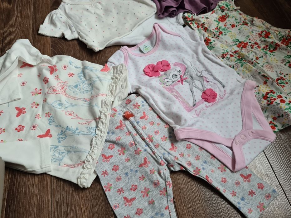 Ciuszki dla księżniczki H&M Coccodrillo r.68 7sztuk