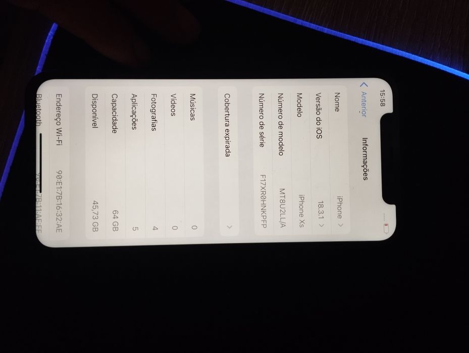 iPhone x usada funcional mas pra peças