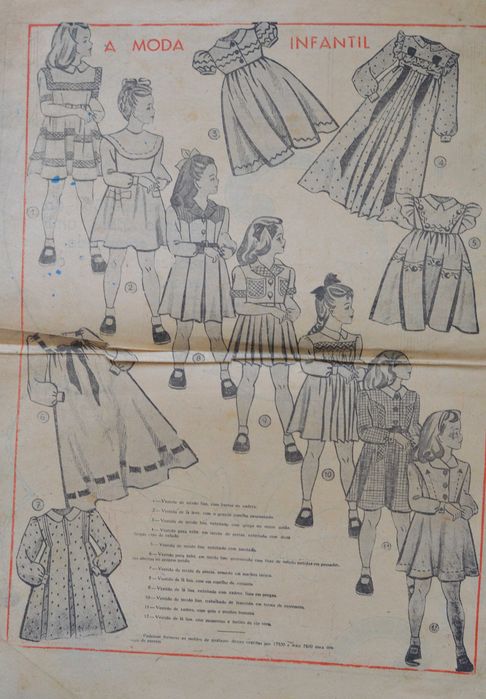 Jornal O SÉCULO - Suplemento antigo Modas e Bordados - moda estilismo