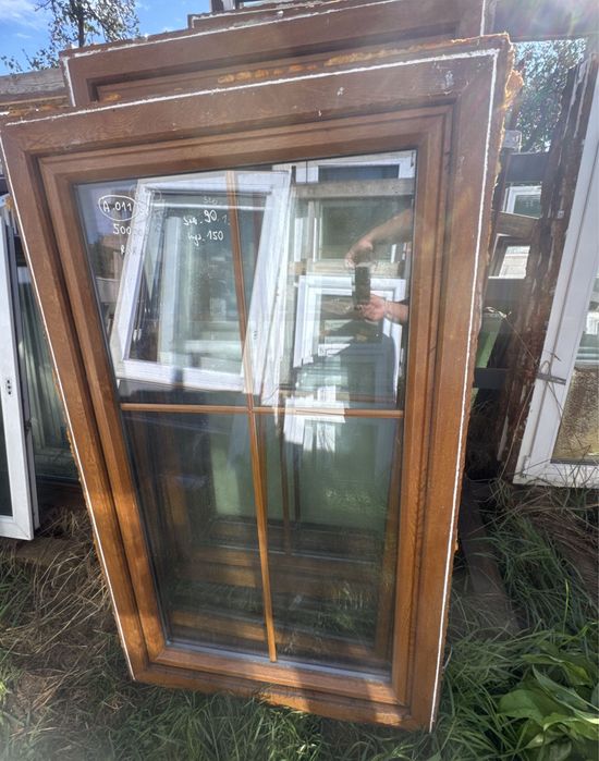 2x okno  plastikowe 90x150 zloty dab obustronny (kamienica, szpros, ru