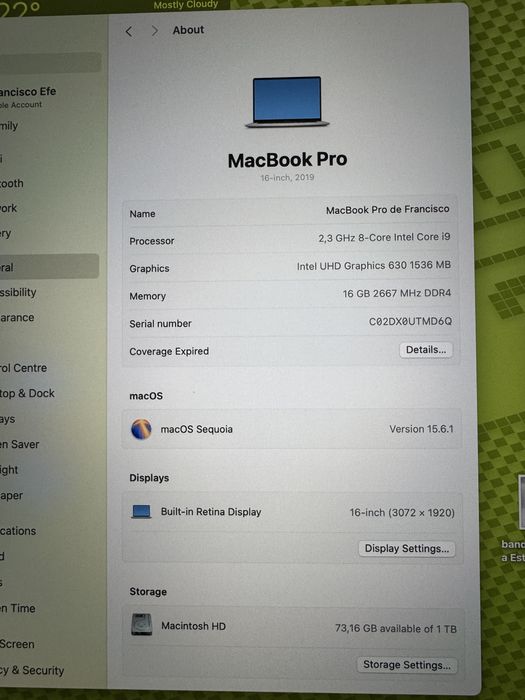 Macbook Pro 16”imaculado 2.3Ghz/16GB/AMD Radeon Pro5500M/4Gb GDDR6/1TB