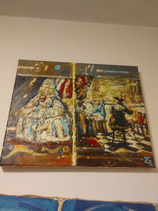 Zbigniew STASZKO - "Dawni malarze" | Olej na płótnie 2016r. | Duża fak