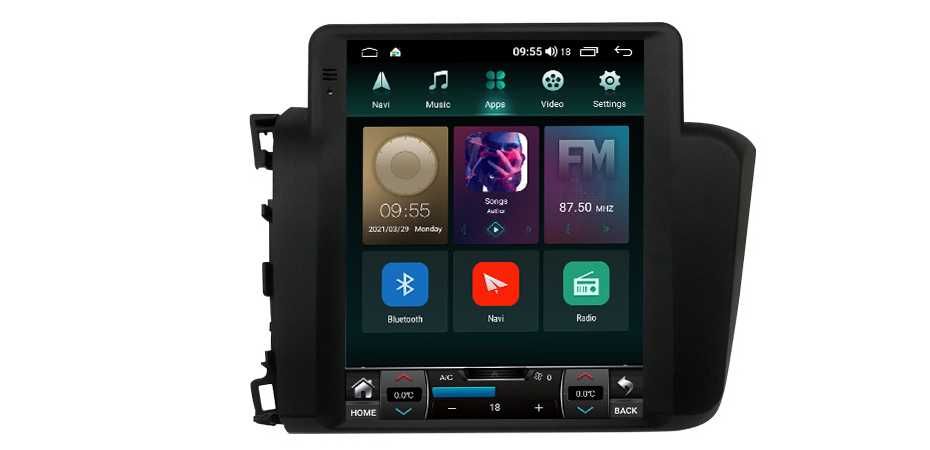 Radio TESLA ANDROID Honda Civic 2011=2015 GPS WiFi