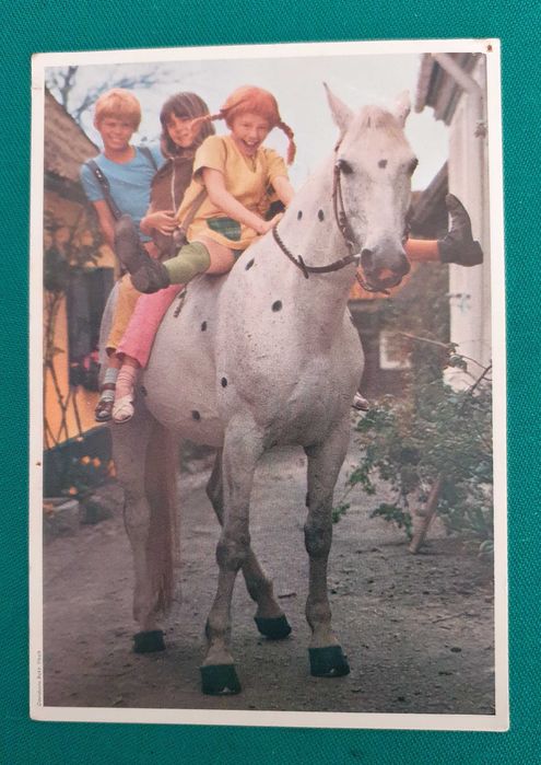 Postal com Autógrafo da PIPPI LANGSTRUMP / Pipi das Meias Altas - 1970