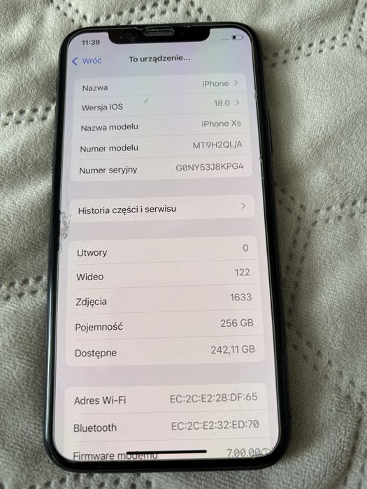 iphone XS 256GB czarny