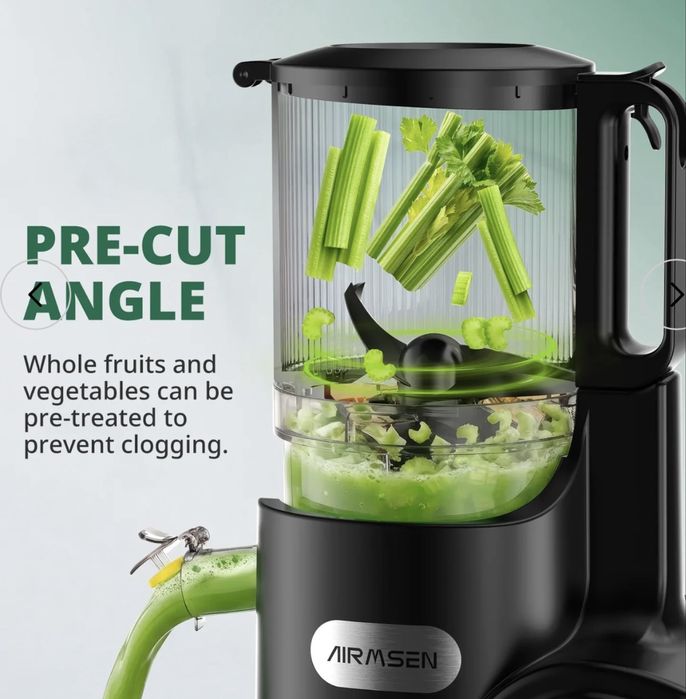 Шнекова соковижималка AIRMSEN KS-218T 300W повільного віджиму Cold Press