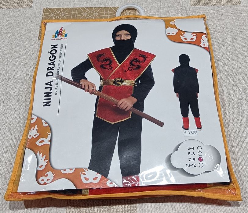 Fato Ninja Dragon (7-9 anos) NOVO