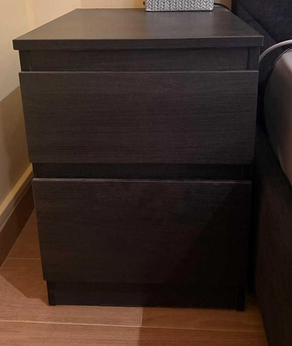 Estrutura cama de casal + Colchão Aloe vera + Mesas cabeceira