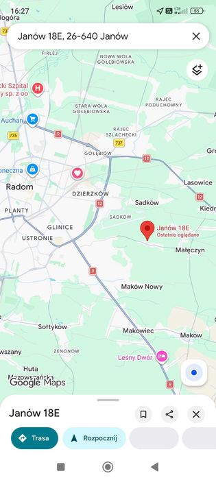 Działka 800m pod miastem Janów gm.Skaryszew