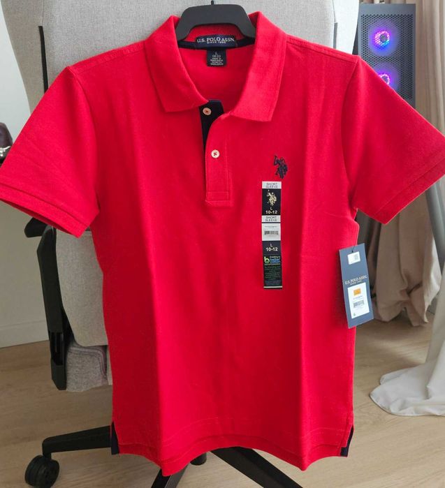 Футболки-поло U.S. Polo Assn. 2шт. Червона (Нова з бирками) та біла (Б/у)