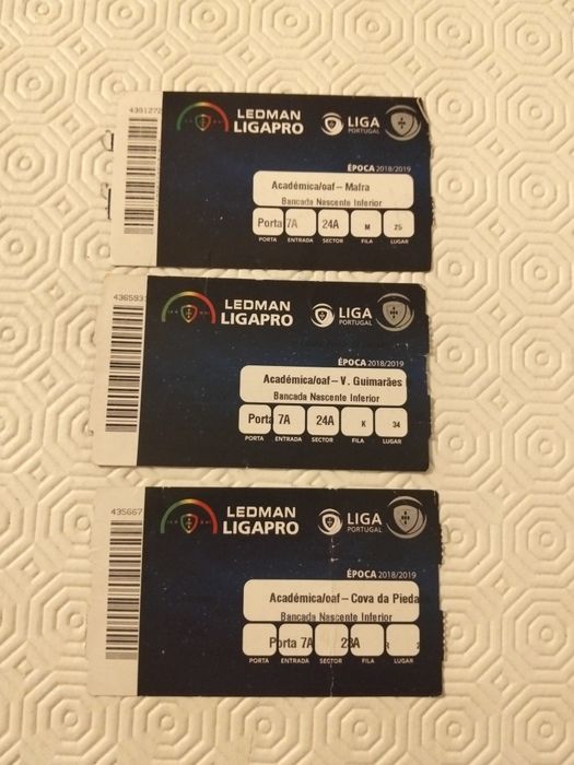 Bilhetes futebol antigos