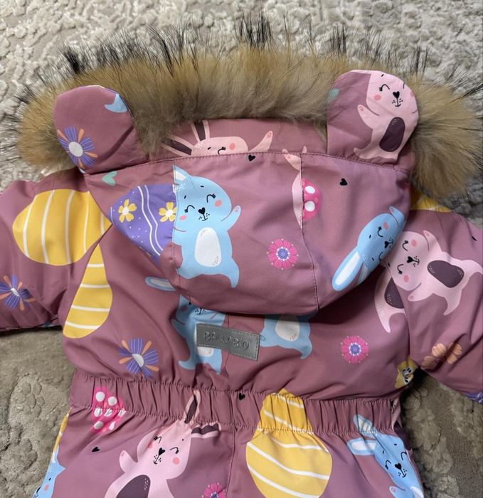 Зимовий дитячий суцільний термо комбінезон на дівчинку Ballabio 74-98