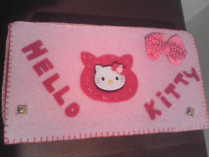 Caixa de Lenços desenhados da Kitty toda forrada artesanalmente