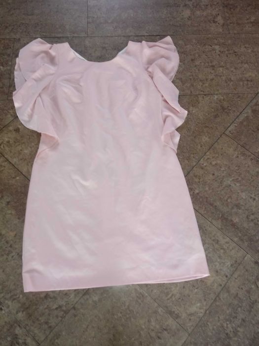 Sukienka pudrowy róż Bolero elegancka, komunia, poprawiny