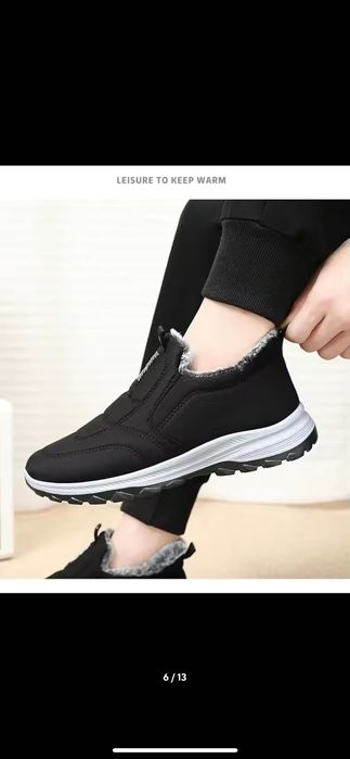 Nowe buty damskie 36 czarne zimowe ocieplane śniegowce sportowe