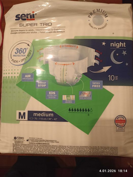 Pieluchomajtki Seni Super Trio - medium - night