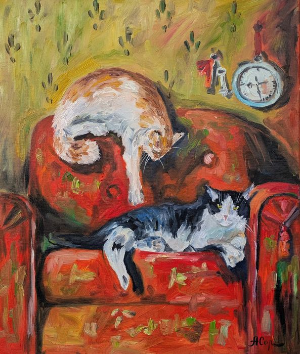 Quadro pintado á óleo sobre tela, 55x46 cm