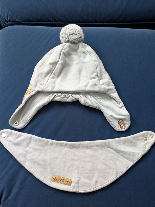 Komplet BUBALOVE Czapka pilotka + chustka