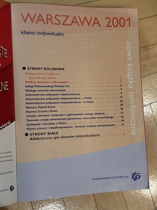 Ksiazka telefoniczna 2001