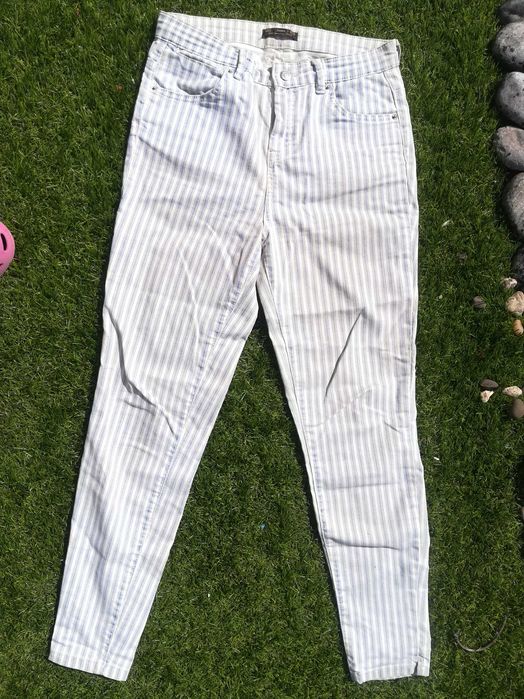 calças riscas azuis pull and bear 38