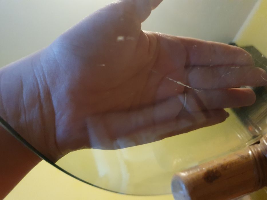 Stół bambusowy okrągły szklany blat