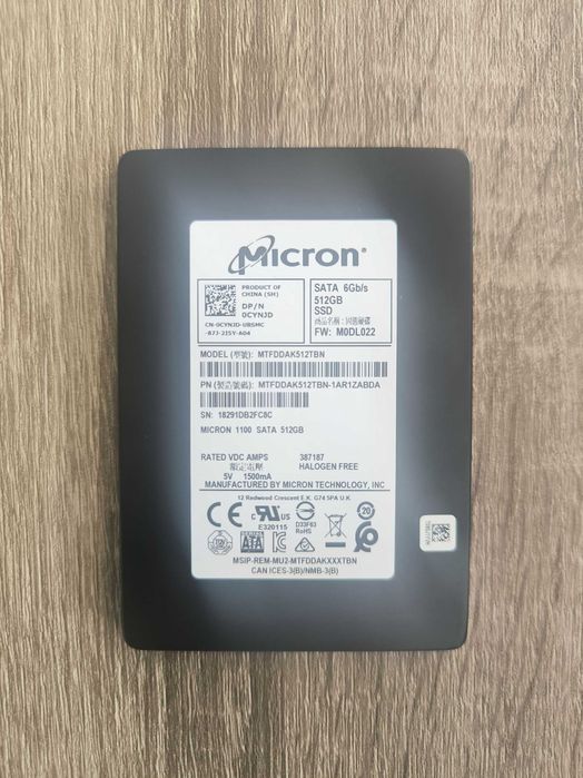 SSD 2.5 480Gb-512Gb, HDD 3.5 1Tb