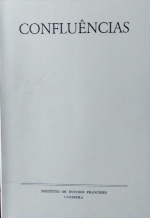 Confluências, revista do Instituto de Estudos Franceses, FLUC