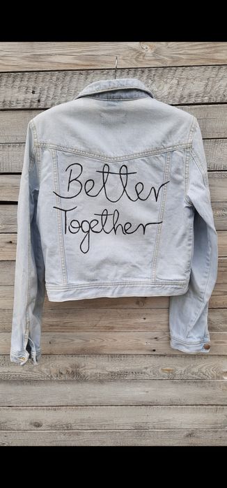 Kurtka jeansowa bride better togerher ślub panna młoda m 38