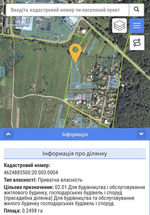 Земельна ділянка 25сот с. Велике біля Червонограду