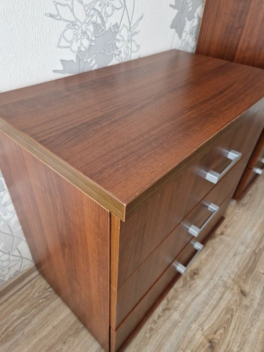 Mała komoda 3 szuflady ciemny brąz