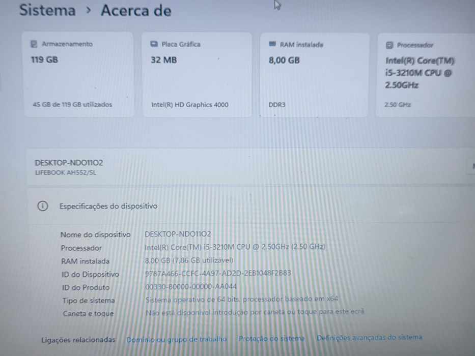 Fujitsu LifeBook AH552 i5 SSD 128GB 8GB ram