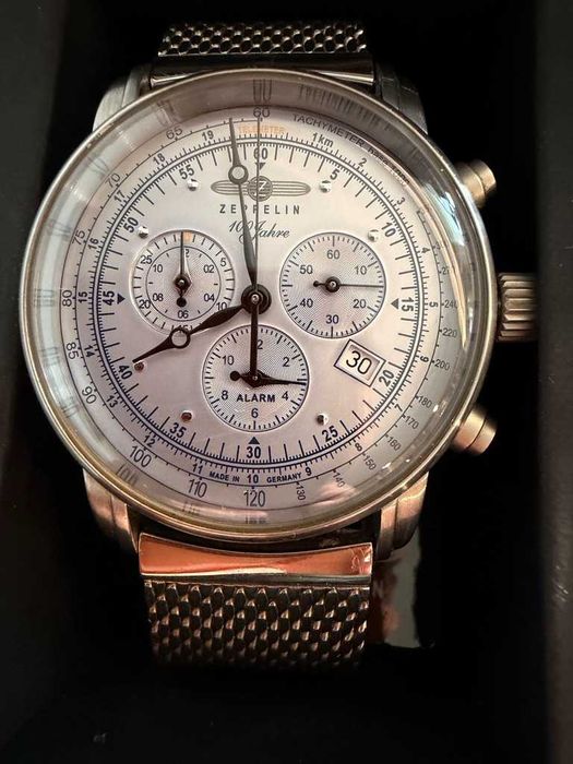 zegarek ZEPELLIN 100 JAHRE LZ 120 BODENSEE – ref. 8680-9 (jeden ze 100 sztuk) kompletny zestaw!