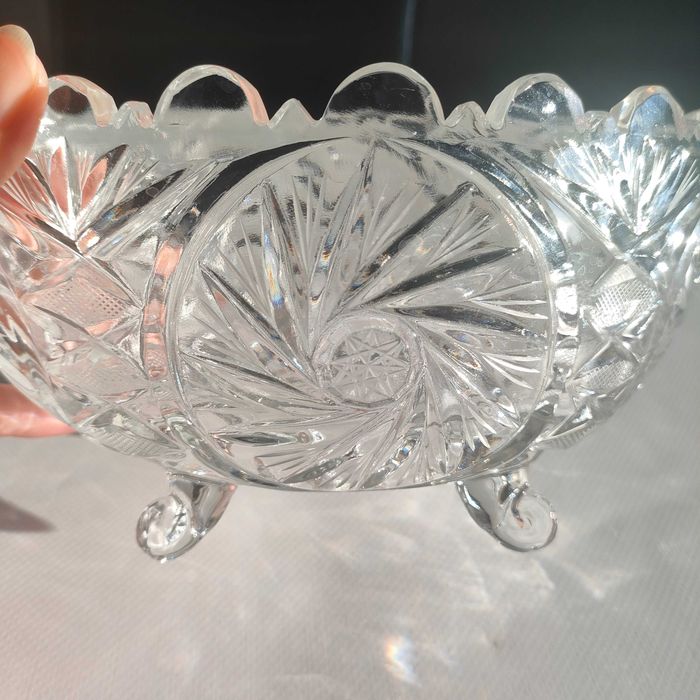 Kryształowa misa/owocarka na czterech nóżkach