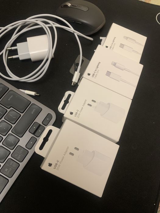 Оригінальні кабелі Apple USB-C to Lightning 20W — 2 шт по 2 метри + 1 шт 1 метр (Open Box)