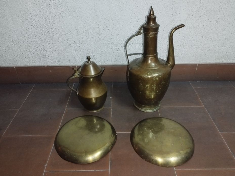 Conjunto utensílios cobre antigos