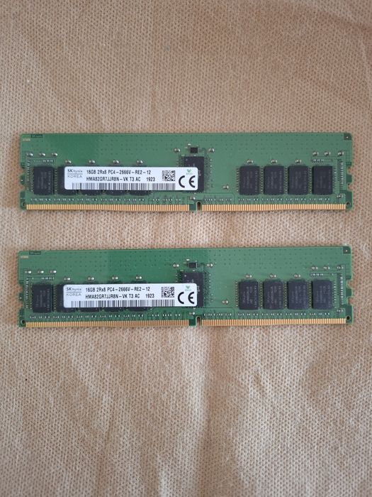 32 Gb pamięci Ddr4 - 2x16 Gb 2666 serwerowe