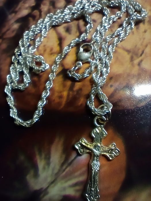 Кулон подвес крестик с цепочкой