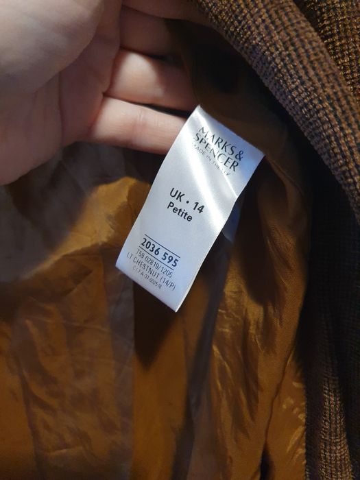 Marynarka z podszewką, 71% wiskozy, Marks & Spencer, r.42, petite