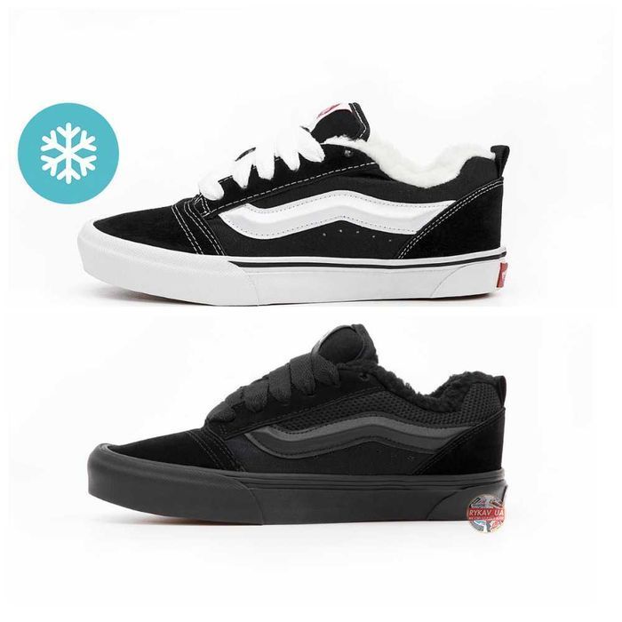 Чоловічі / жіночі зимові кеди Vans KNU Skool Winter Fur Black кросівки мужские / женские зимние кеды ванс кну скул