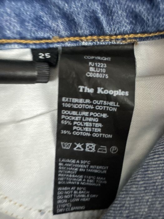 The Kooples jeansowa spodnica z przetarciami / dziurami
