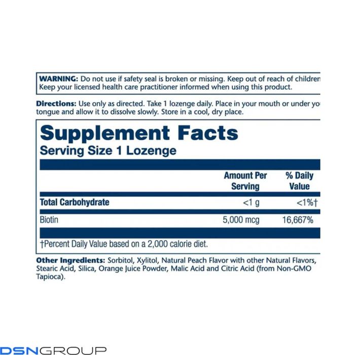 Біотин Solaray | Волосся та нігті, 60 kaps