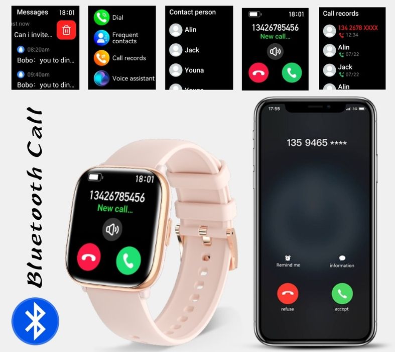 smartwatch damski rubicon rncf31 black