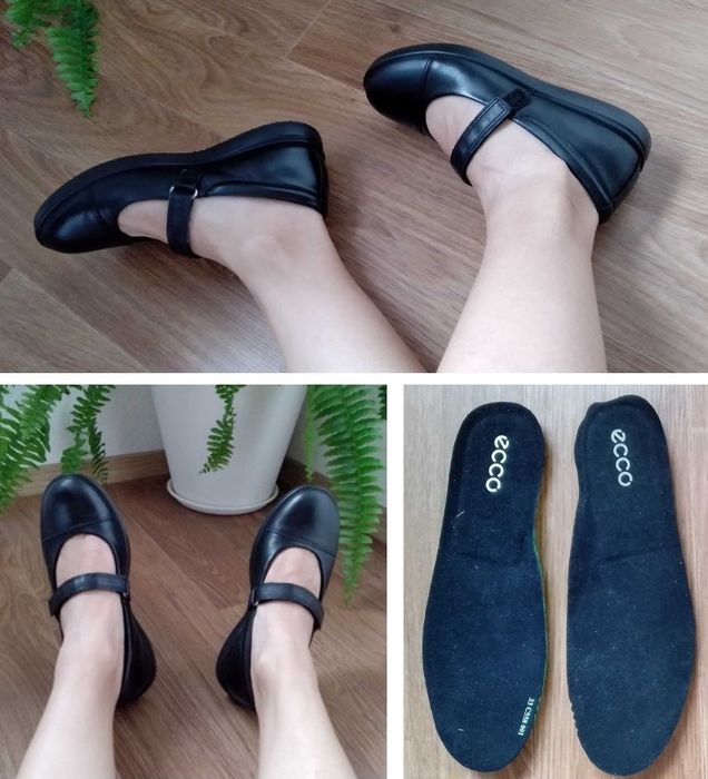 Новые кожаные туфли мериджейн 33-34 ECCO нюанс ботинки зима