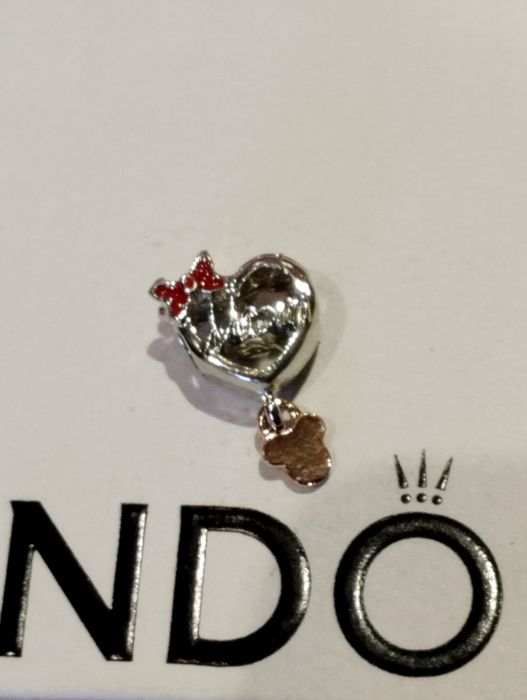 Charms serce z kokardką i napisem dla mamy do bransoletki Pandora nowy
