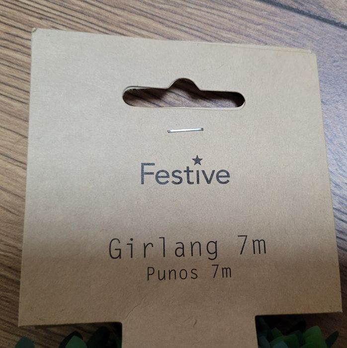 Girlang 7 metrów, zielone liście na drucie metalowym
