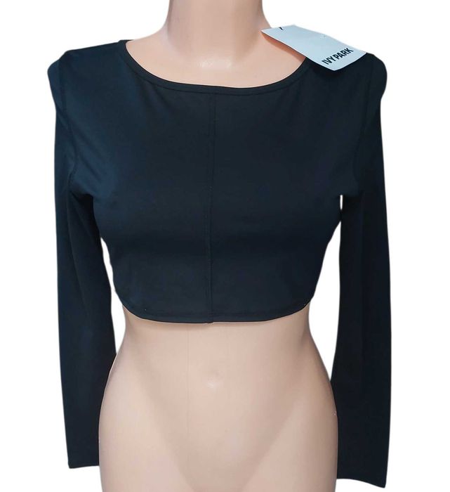 Czarna krótka bluzka top z długim rękawem IVY PARK, R.M